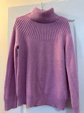 J. Crew Factory Mauve Ribbed Funnel Neck Sweater